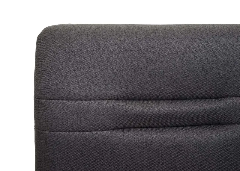 Banc de salle à manger rembourré avec dossier tissu gris-brun et pieds en acier inoxydable brossé 04_0010903