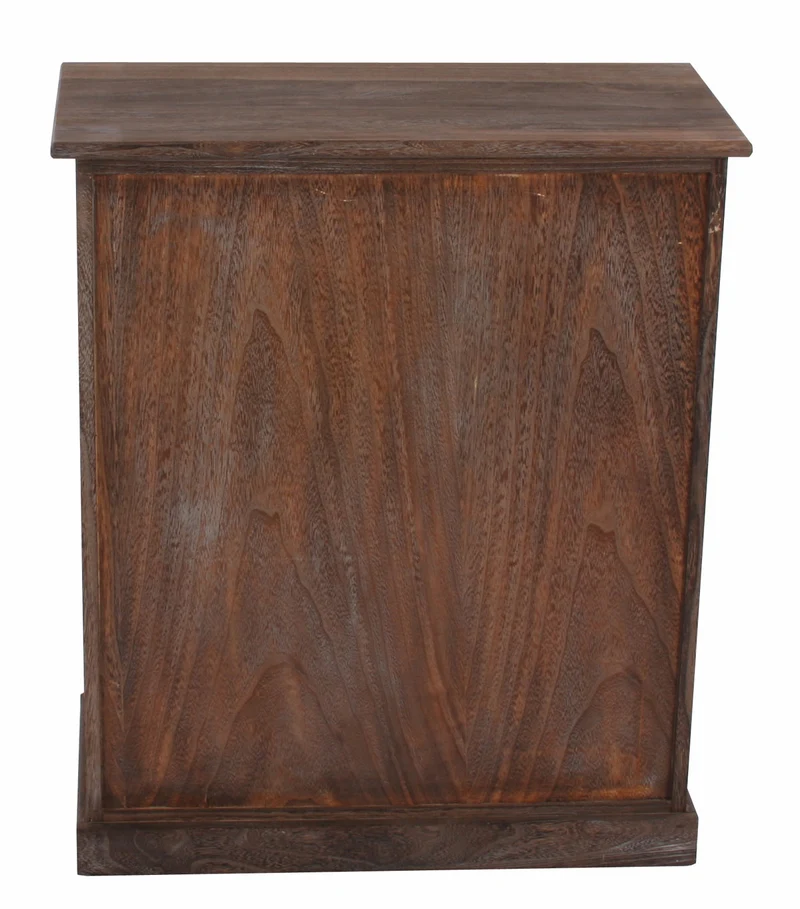 Commode vintage style shabby chic meuble de rangement en bois de paulownia marron avec tiroir et étagères, 78 x 66 x 33 cm 04_0011440