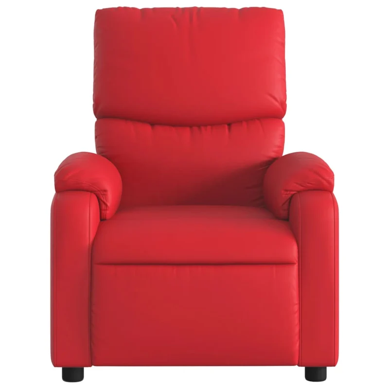 Fauteuil relax TV rembourrage confortable fonction d'inclinaison manuelle en PVC rouge DEC028166