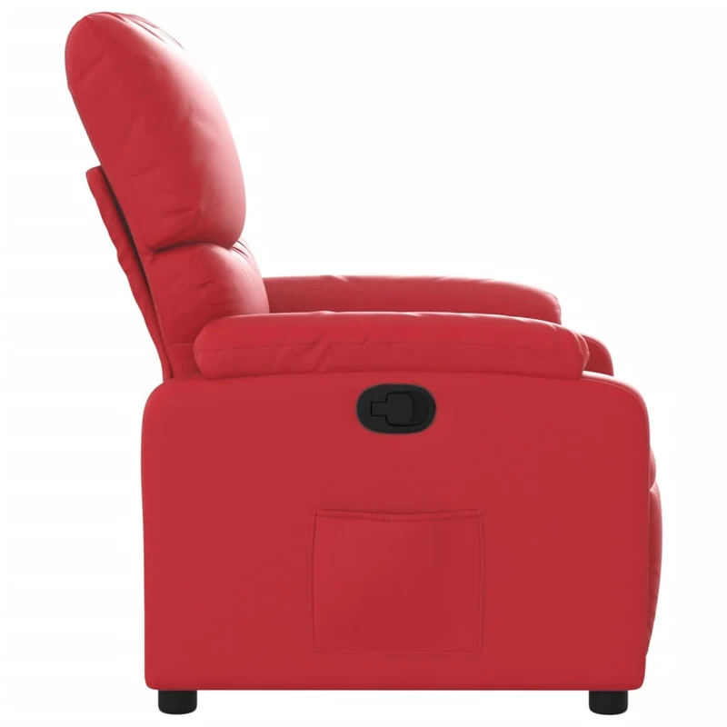 Fauteuil relax TV rembourrage confortable fonction d'inclinaison manuelle en PVC rouge DEC028166