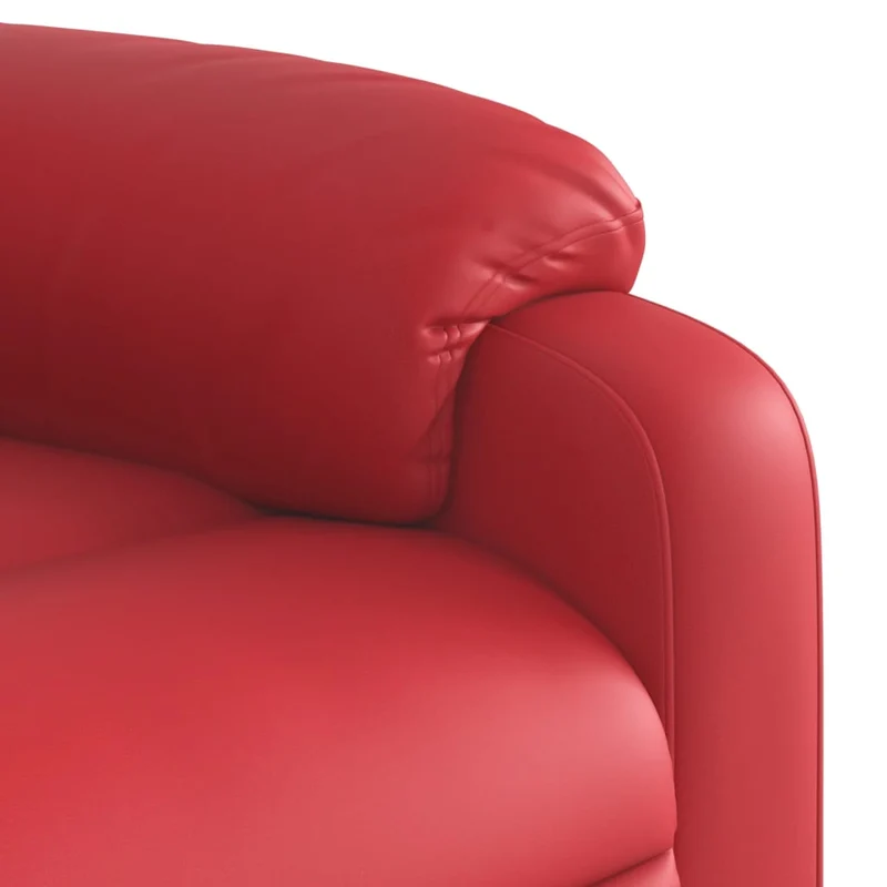 Fauteuil relax TV rembourrage confortable fonction d'inclinaison manuelle en PVC rouge DEC028166