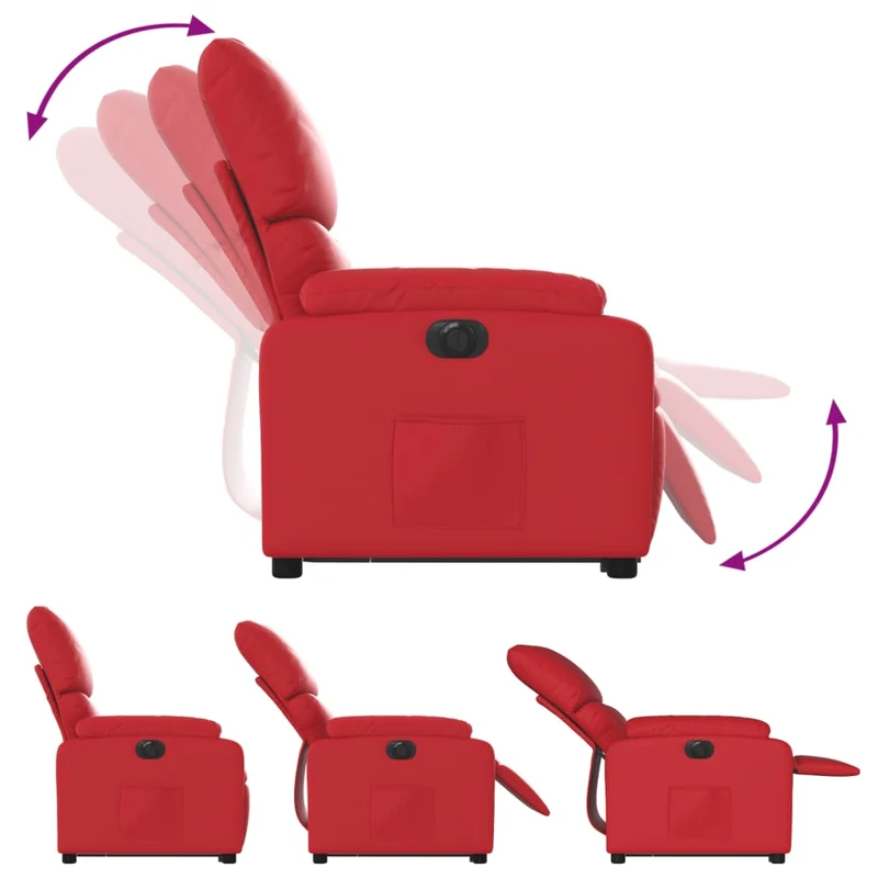 Fauteuil relax TV fonction de levage électrique très confortable en PVC rouge DEC028557