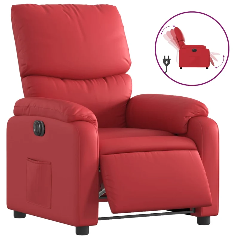 Fauteuil relax TV fonction d'inclinaison électrique très confortable en PVC rouge DEC028556