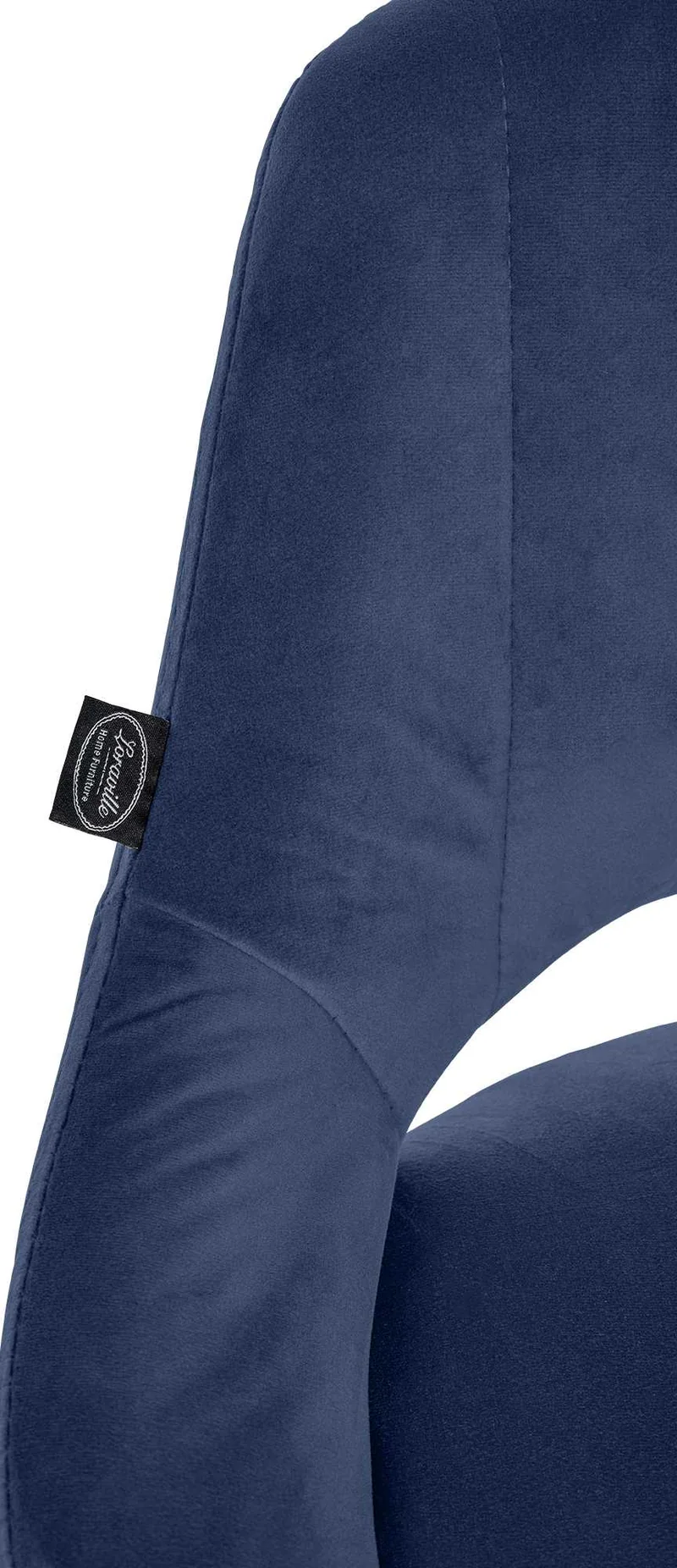 Tabouret de bar x1 avec repose-pieds pivotant et réglable en velours bleu et métal 10_0005214