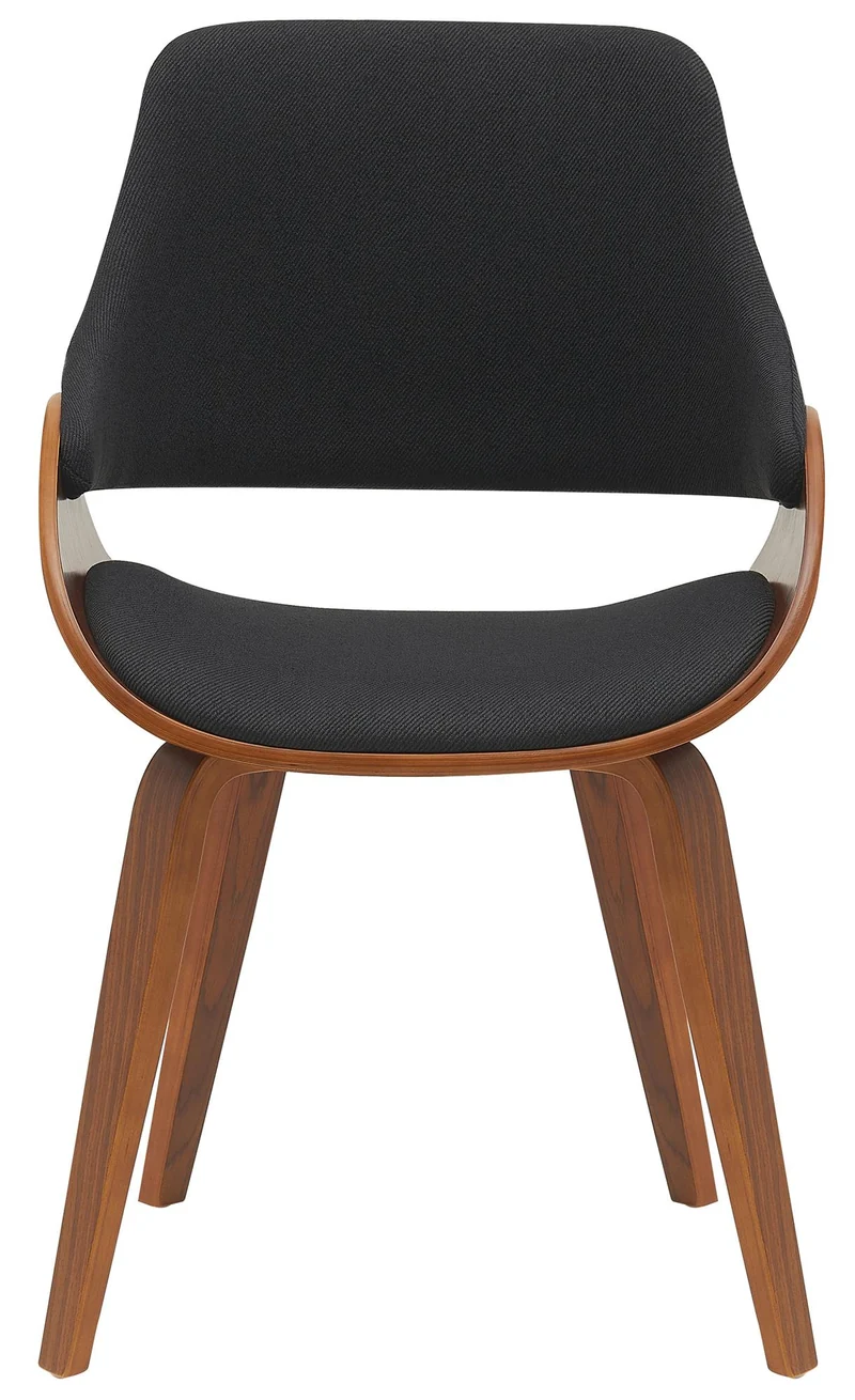 Chaises de salle à manger x2 design scandinave en bois courbé couleur noyer et tissu noir 10_0007662