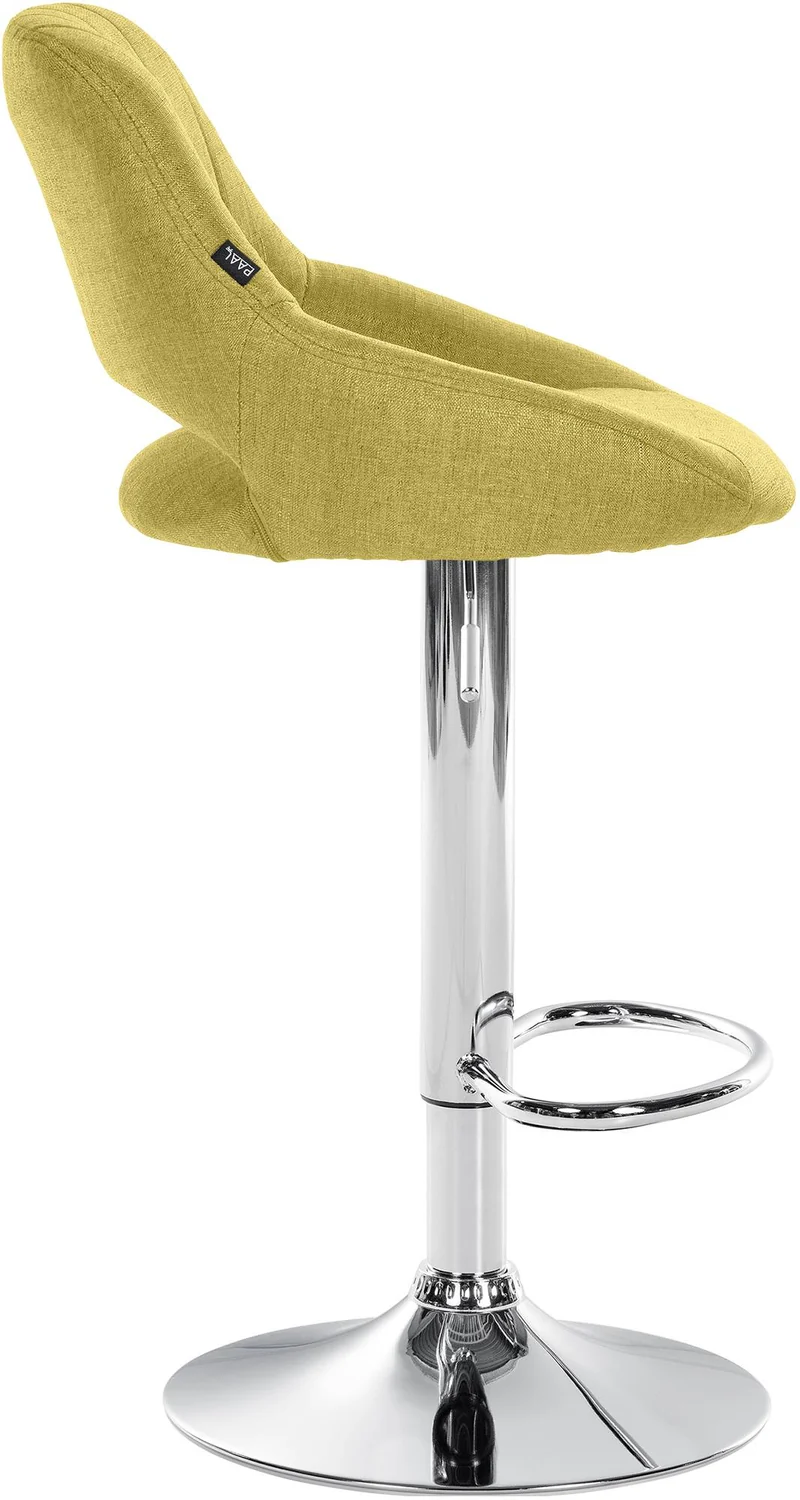 Lot de 2 tabourets de bar avec repose-pieds pivotant et réglable en tissu vert et métal TDB10814