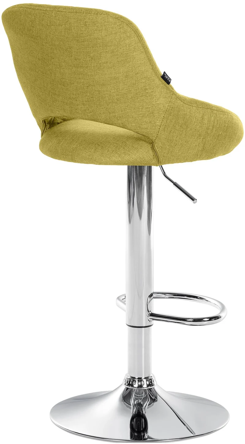 Lot de 2 tabourets de bar avec repose-pieds pivotant et réglable en tissu vert et métal TDB10814