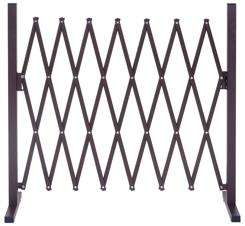 Barrière treillis à ciseaux grille de protection des animaux extensible marron aluminium hauteur 103 cm largeur 35-300 cm 04_0003378