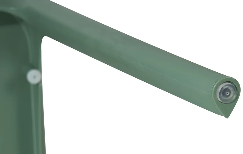 Chaise de jardin empilable dossier incurvé à quatre pieds stable en plastique vert 10_0007897