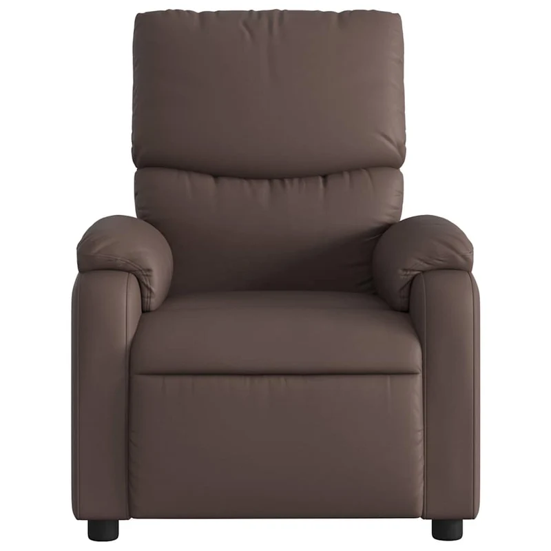 Fauteuil de relaxation TV fonction massage inclinable inclinaison manuelle en PVC marron DEC027002