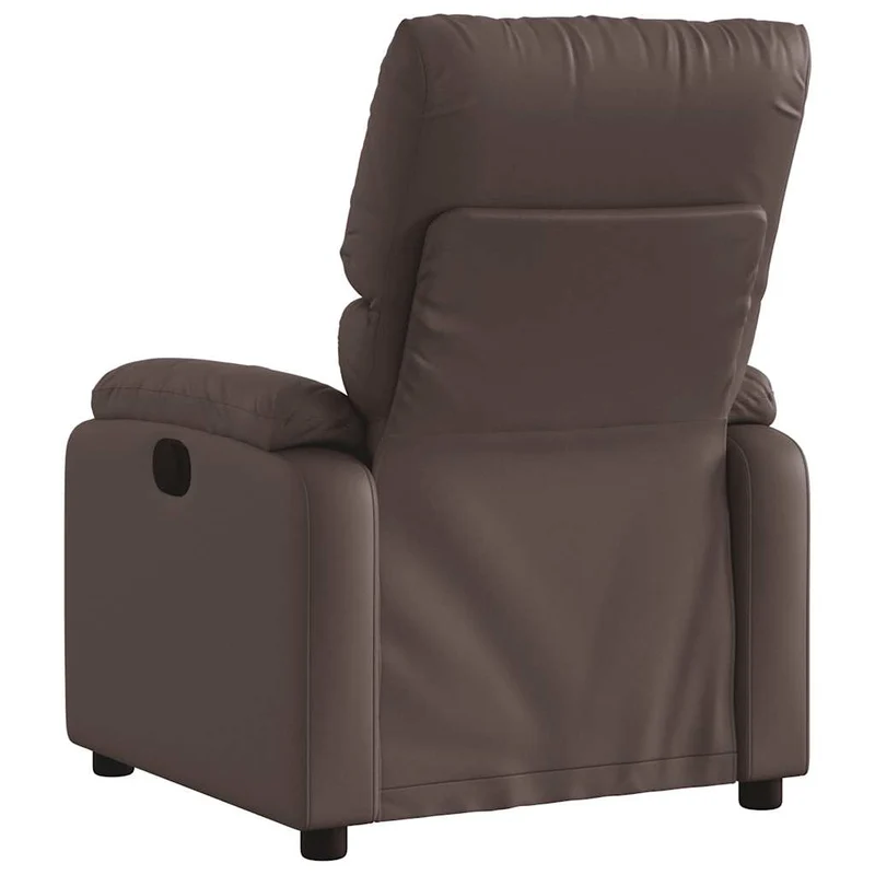 Fauteuil de relaxation TV fonction massage inclinable inclinaison manuelle en PVC marron DEC027002