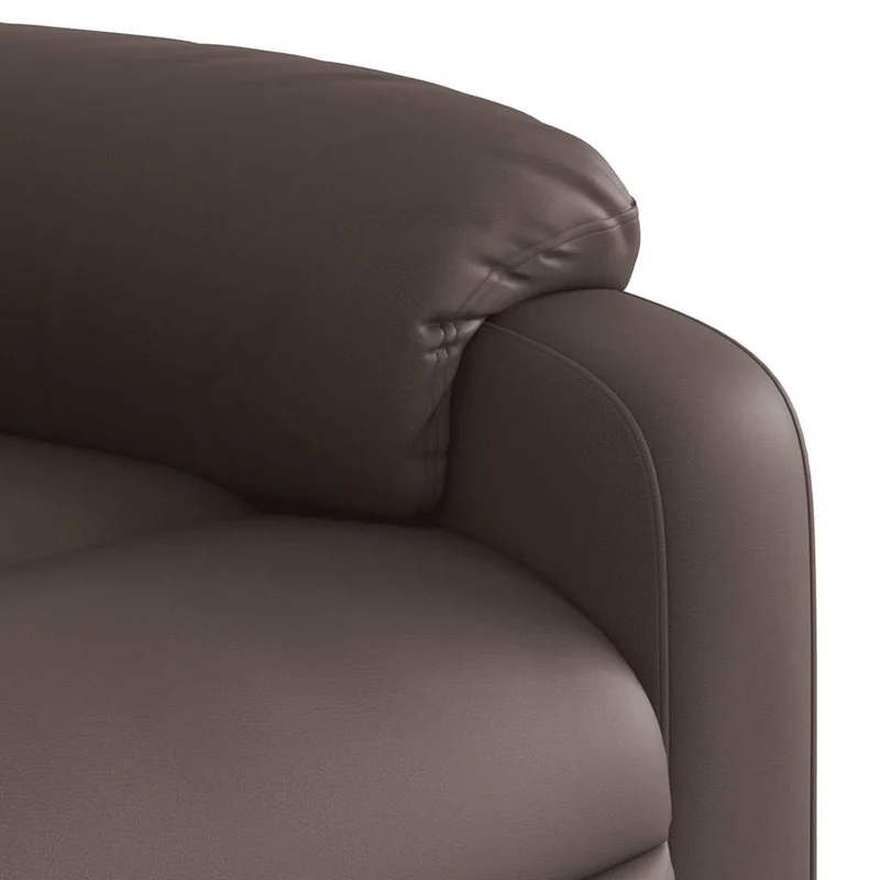 Fauteuil de relaxation TV fonction massage inclinable inclinaison manuelle en PVC marron DEC027002