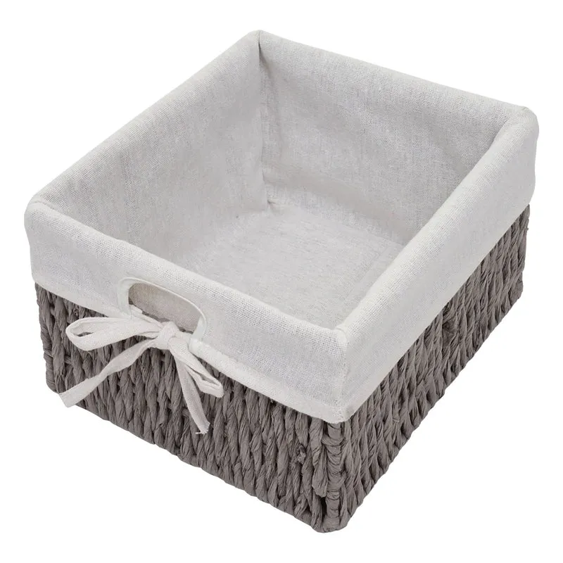 Commode de salle de bain 120x27x29 cm en bois massif style shabby gris-brun 1 porte et 2 paniers 04_0010383