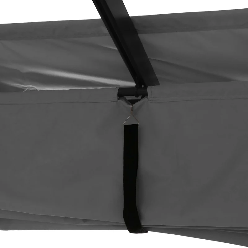Pergola aluminium pavillon de jardin terrasse 3x3 m avec toit coulissant réglable structure 8 cm tissu polyester UV50+ anthracite 04_0009723