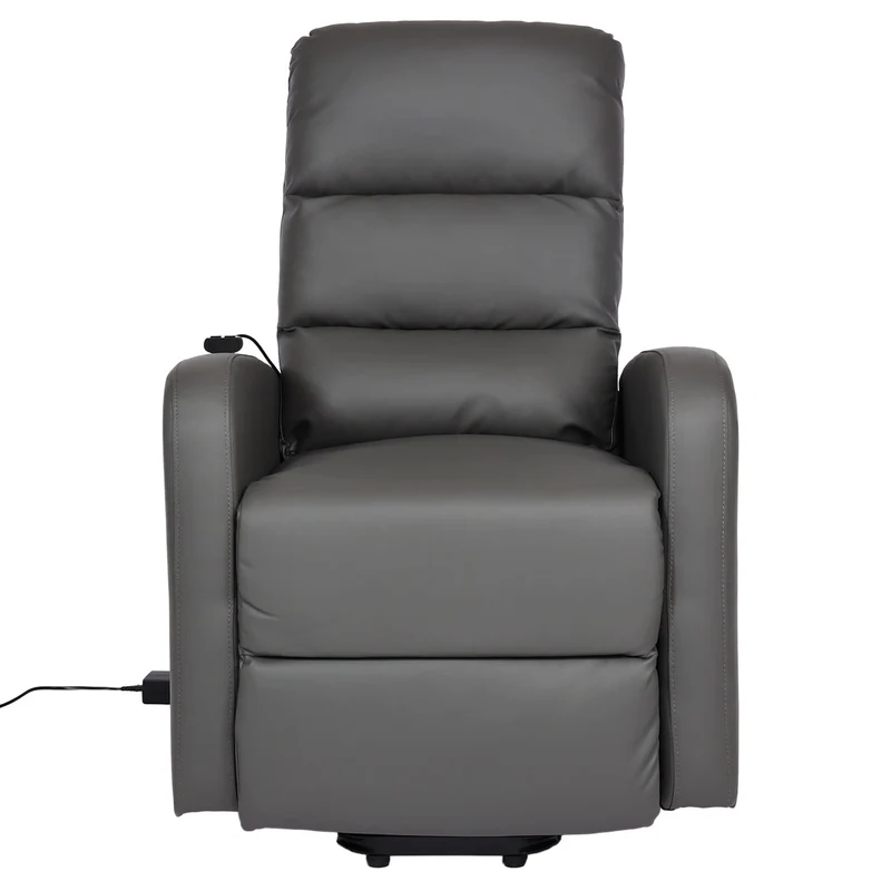 Fauteuil TV fauteuil relax inclinable avec fonction releveur électrique métal et similicuir gris 04_0010415