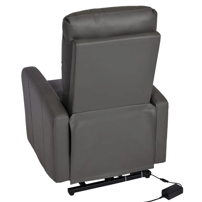 Fauteuil TV fauteuil relax inclinable avec fonction releveur électrique métal et similicuir gris 04_0010415