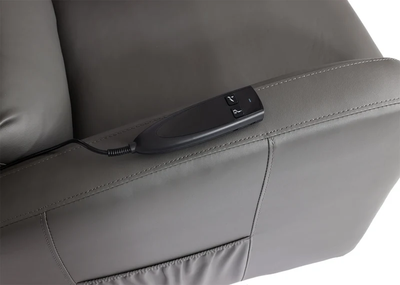 Fauteuil TV fauteuil relax inclinable avec fonction releveur électrique métal et similicuir gris 04_0010415