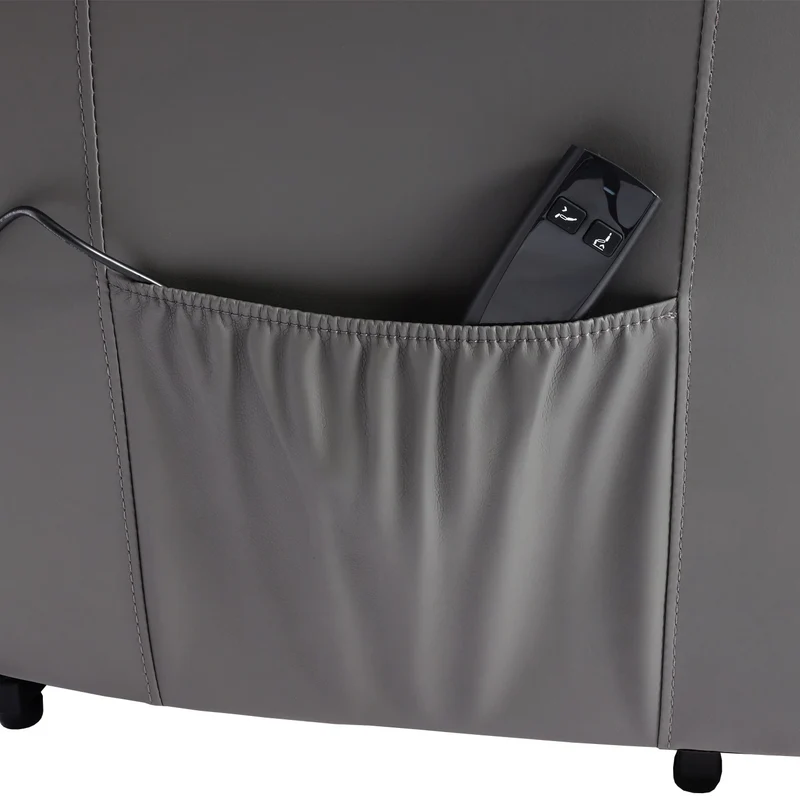 Fauteuil TV fauteuil relax inclinable avec fonction releveur électrique métal et similicuir gris 04_0010415