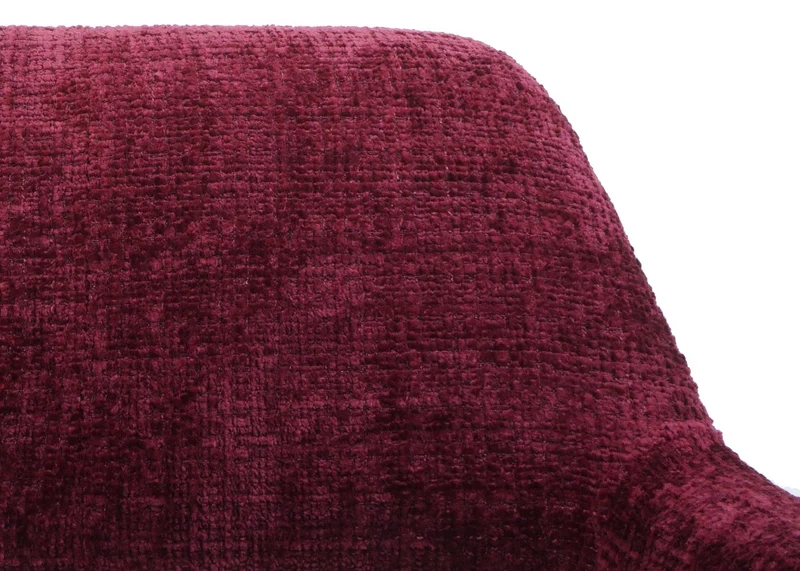 Chaise de salle à manger rembourrée avec accoudoirs en tissu chenille bordeaux pieds en bois de hêtre 04_0009842