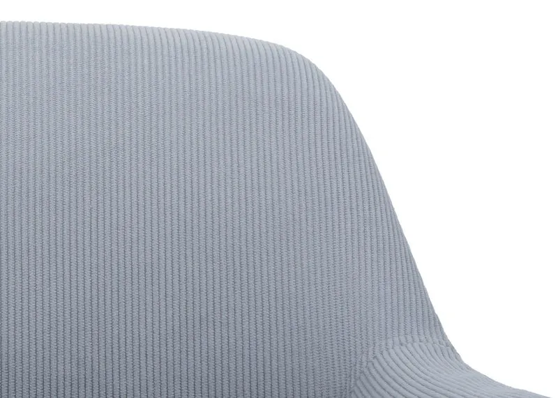 Chaise de salle à manger avec accoudoirs 80x56x53 cm en tissu velours côtelé gris clair pieds bois hêtre 04_0009834