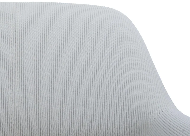 Chaise de salle à manger avec accoudoirs 80x56x53 cm en tissu velours côtelé crème pieds bois hêtre 04_0009835