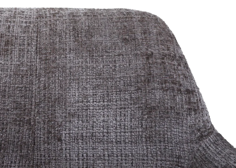 Chaise de salle à manger rembourrée avec accoudoirs en tissu chenille gris pieds en bois de hêtre 04_0009844