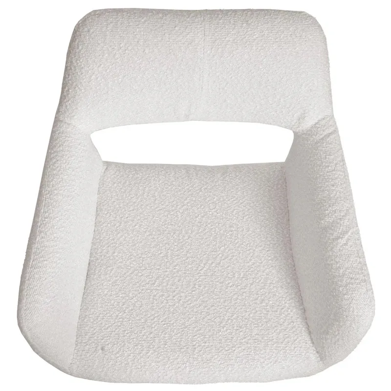 Chaise de salle à manger avec accoudoirs en tissu bouclé crème pieds en bois 04_0009862