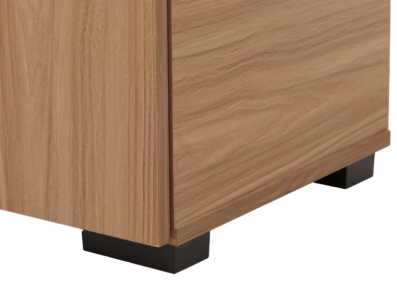 Commode avec 2 portes et 3 compartiments design tressé 3D 82x80x37 cm en bois avec revêtement mélaminé marron 04_0009824