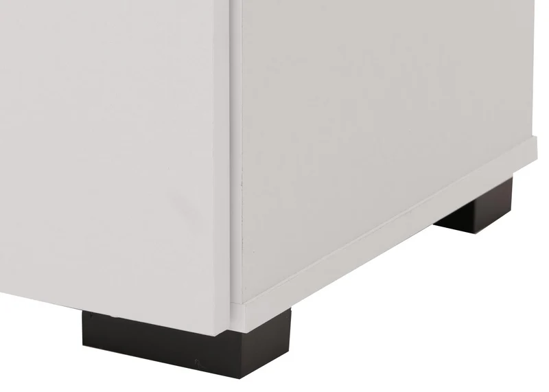 Commode avec 2 portes et 3 compartiments design tressé 3D 82x80x37 cm en bois avec revêtement mélaminé blanc 04_0009825