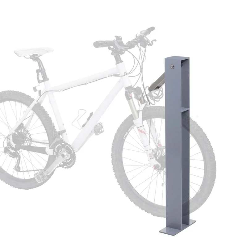 Support vélo arceau de stationnement pour vélo acier galvanisé thermolaqué extérieur 96x24x10 cm gris 04_0010445