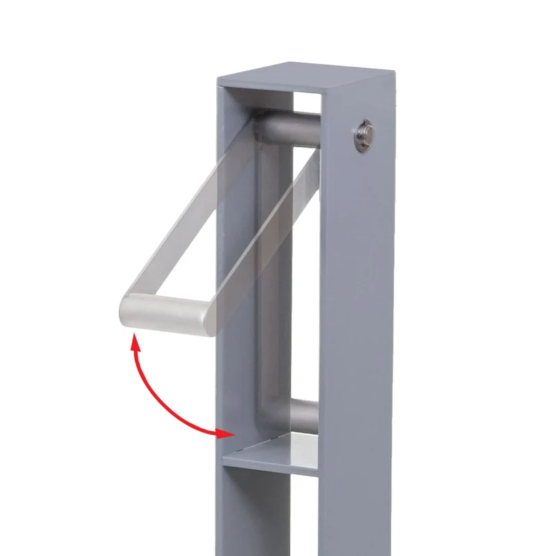 Support vélo arceau de stationnement pour vélo acier galvanisé thermolaqué extérieur 96x24x10 cm gris 04_0010445