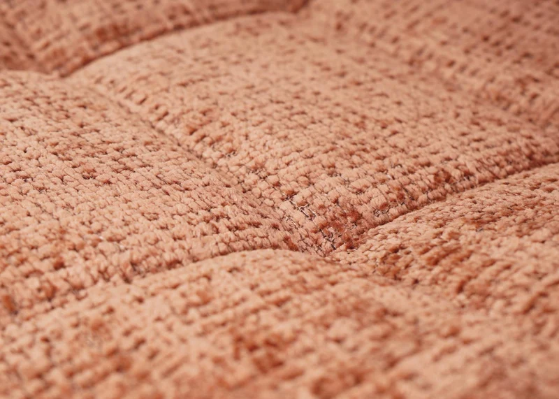 Chaise de salle à manger pivotante 360° en tissu chenille terracotta pied acier noir mat 04_0009898