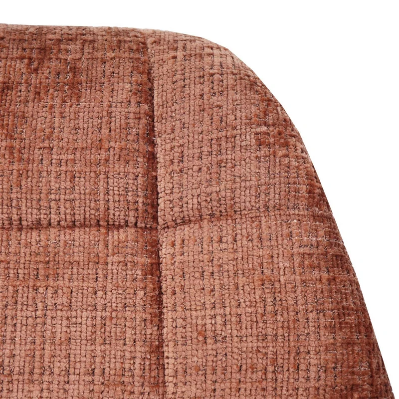 Chaise de salle à manger pivotante 360° en tissu chenille terracotta pied acier noir mat 04_0009898