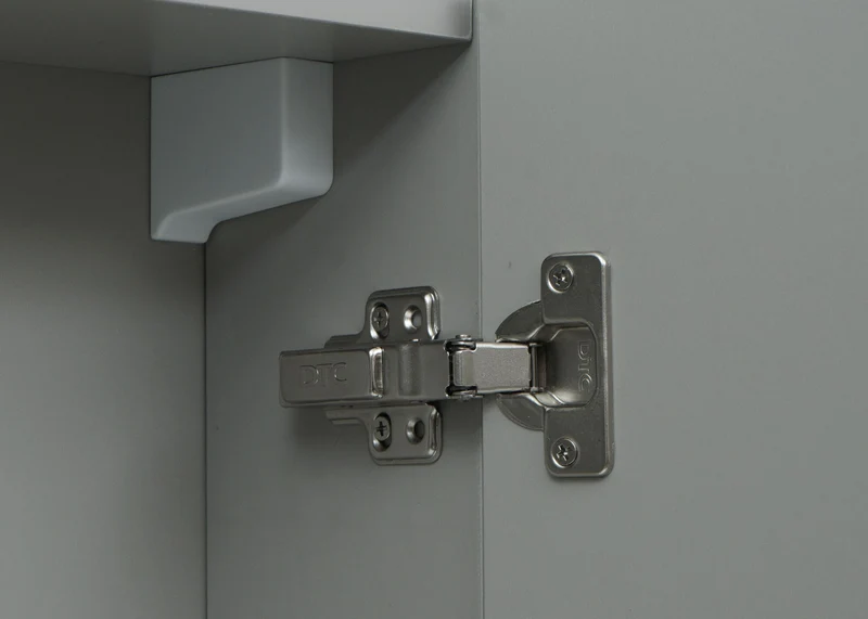 Armoire murale de salle de bain avec miroir 6 étagères finition brillante 70x80x16 cm contreplaqué gris 04_0010228