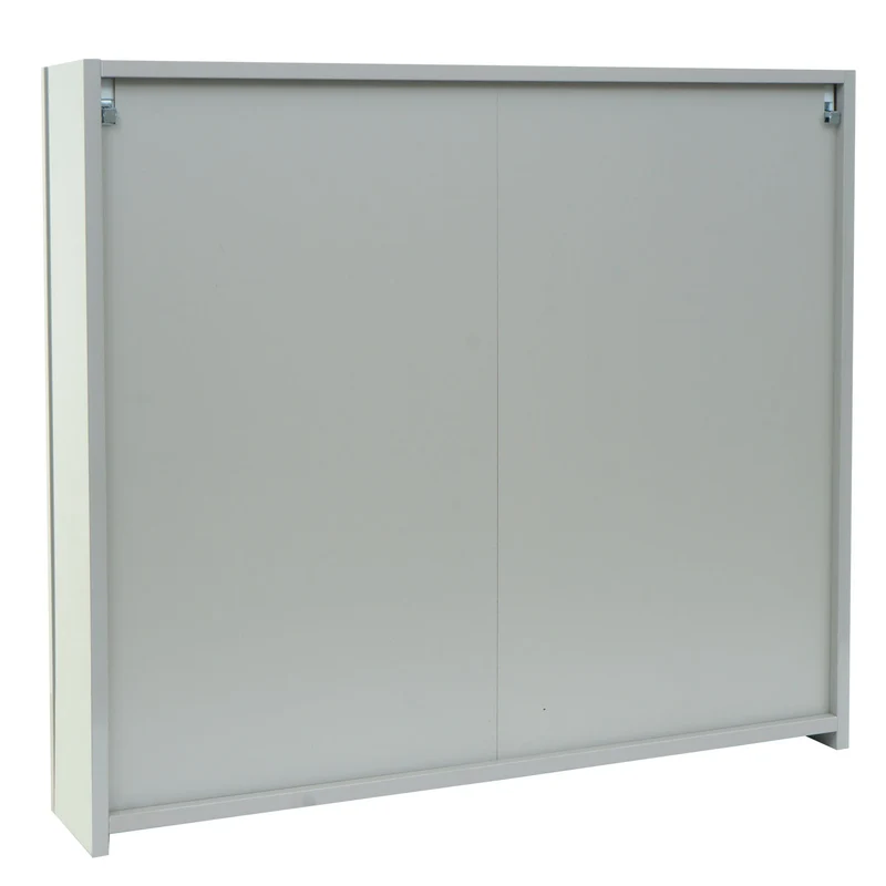 Armoire murale de salle de bain avec miroir 6 étagères finition brillante 70x80x16 cm contreplaqué gris 04_0010228