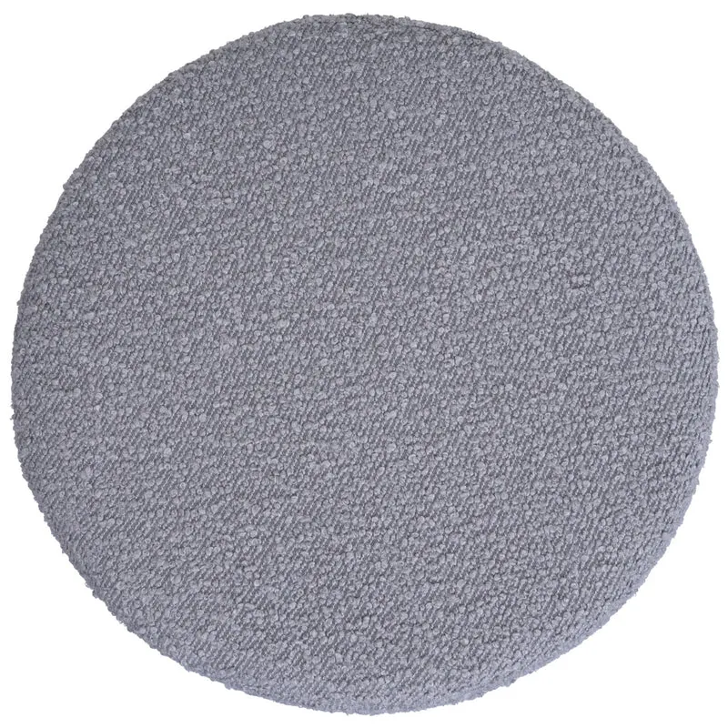 Tabouret siège de maquillage Ø 37 cm pivotant réglable en hauteur tissu bouclé gris clair et acier 04_0009937