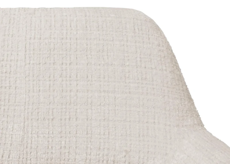 Chaise de salle à manger rembourrée avec accoudoirs en tissu chenille crème pieds en bois de hêtre 04_0009843