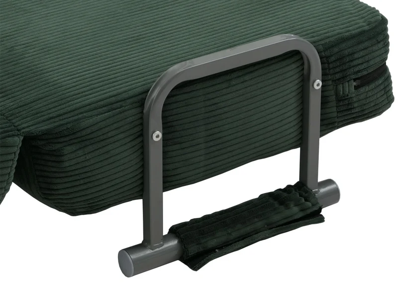 Fauteuil convertible canapé-lit avec accoudoirs rabattables couchage 190x100 cm en tissu velours côtelé vert 04_0010009