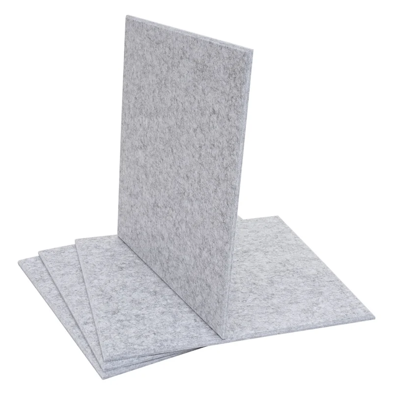 Lot de 4 panneaux acoustiques muraux panneaux insonorisants 1 m² 50 x 50 cm gris clair 04_0010307