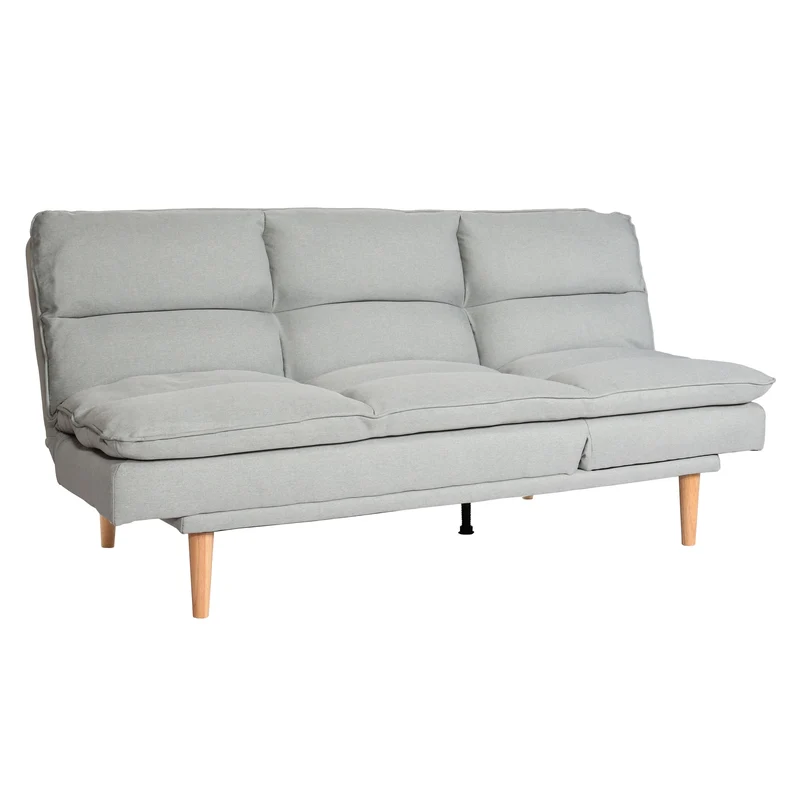 Canapé-lit convertible lit d’appoint surface de couchage 180 x 110 cm en tissu gris menthe 04_0010153