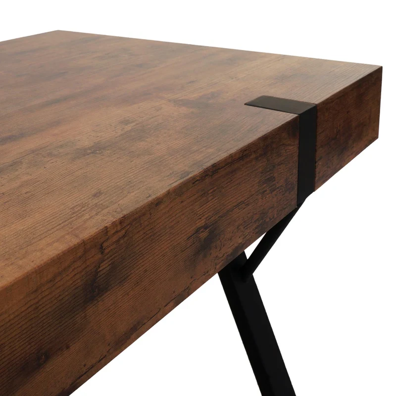 Table basse rectangulaire salon table d’appoint en métal et MDF 43x110x60 cm couleur chêne sauvage foncé 04_0010259