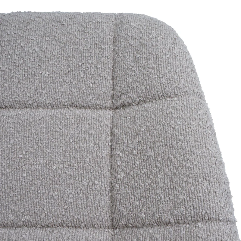 Chaise de salle à manger pivotante 360° design contemporain en tissu bouclé taupe pied acier noir mat 04_0009880