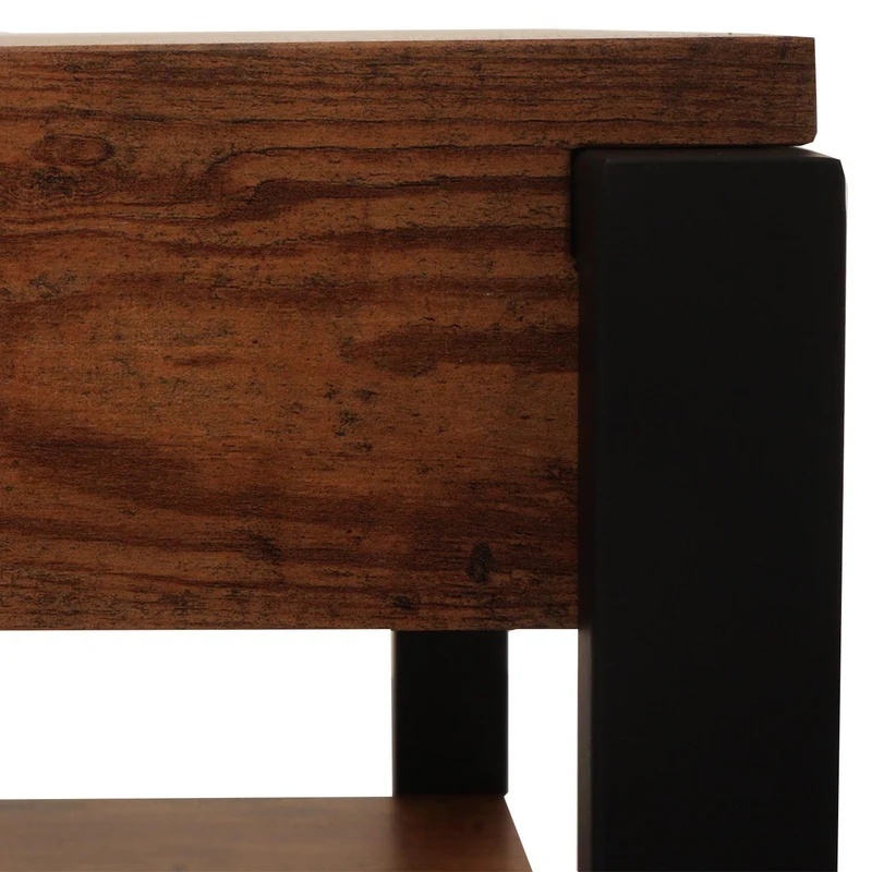 Meuble TV avec étagère 42x120x44 cm en métal et MDF couleur chêne sauvage foncé 04_0010250