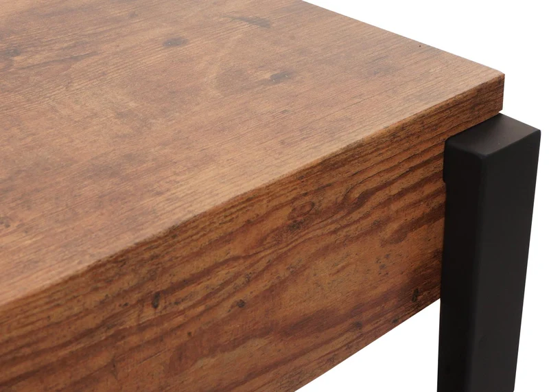 Meuble TV avec étagère 42x120x44 cm en métal et MDF couleur chêne sauvage foncé 04_0010250