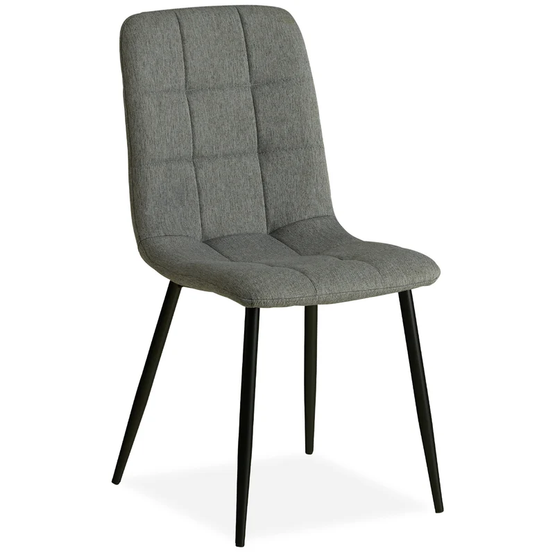 Lot de 2 chaises de salle à manger cuisine confortable et moderne en tissu gris pieds en métal noir CDS06101