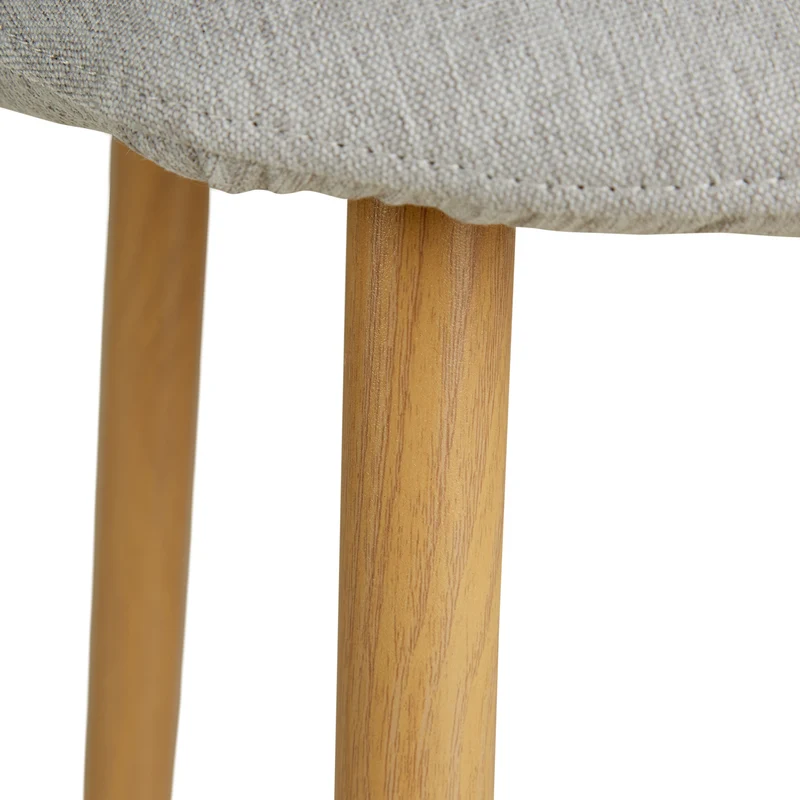 Lot de 6 chaises de salle à manger cuisine confortable et moderne en tissu gris pieds métal aspect bois CDS06304