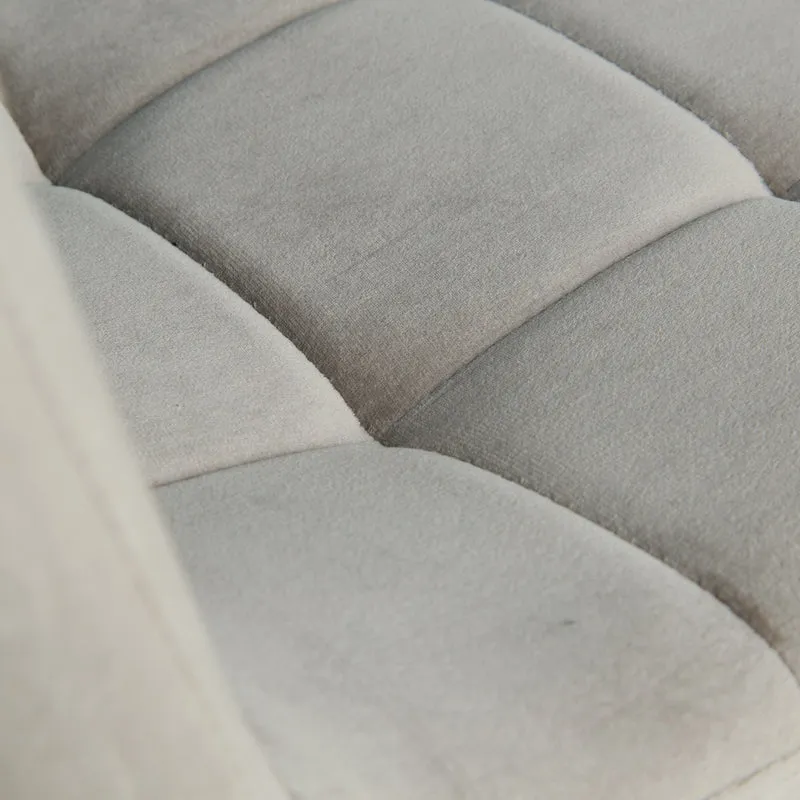 Chaise de salle à manger cuisine confortable et moderne en tissu velours beige pieds en métal noir CDS06008