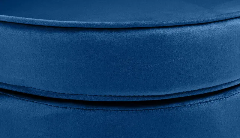 Fauteuil lounge chaise de chaise rembourrée avec coutures décoratives revêtement en velours bleu et pieds métal doré FAL101553