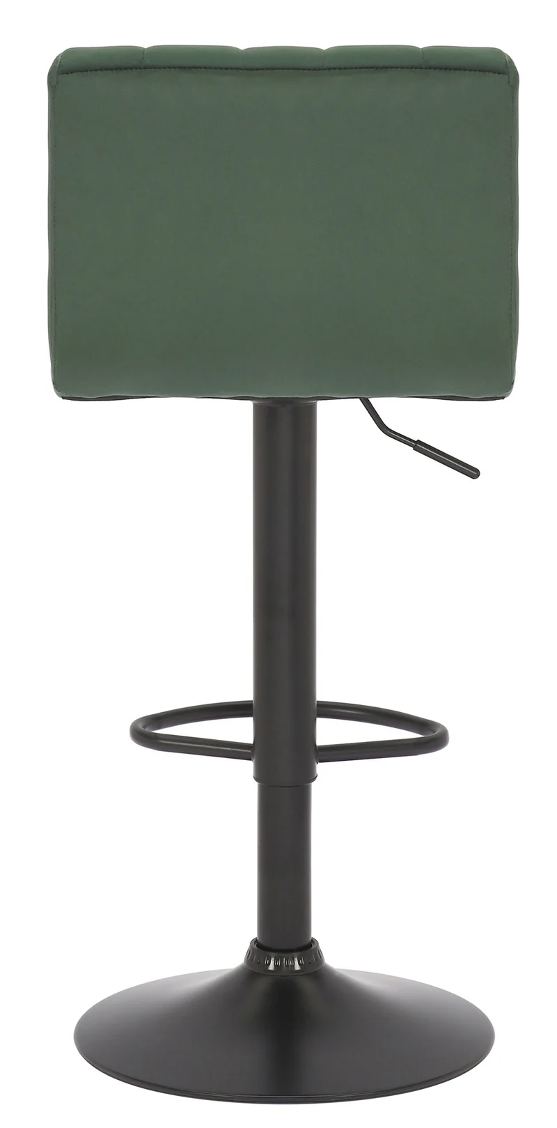 Tabouret de bar x1 pivotant hauteur réglable assise surpiqué en velours vert et métal noir 10_0005002