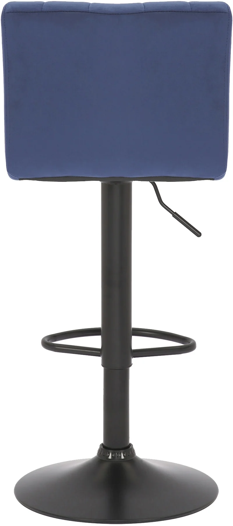 Lot de 2 tabourets de bar pivotant hauteur réglable assise surpiqué en velours bleu et métal noir 10_0004224